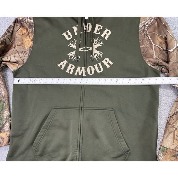 Under Armour Men's X-Large Full Zip Hoodie Sweatshirt Realtree Camo Hunting - Picture 4 of 13
